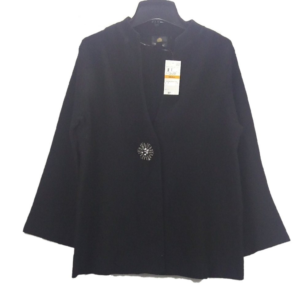 JM Collection Holiday Party Brooch Cardigan - Picture 2 of 10